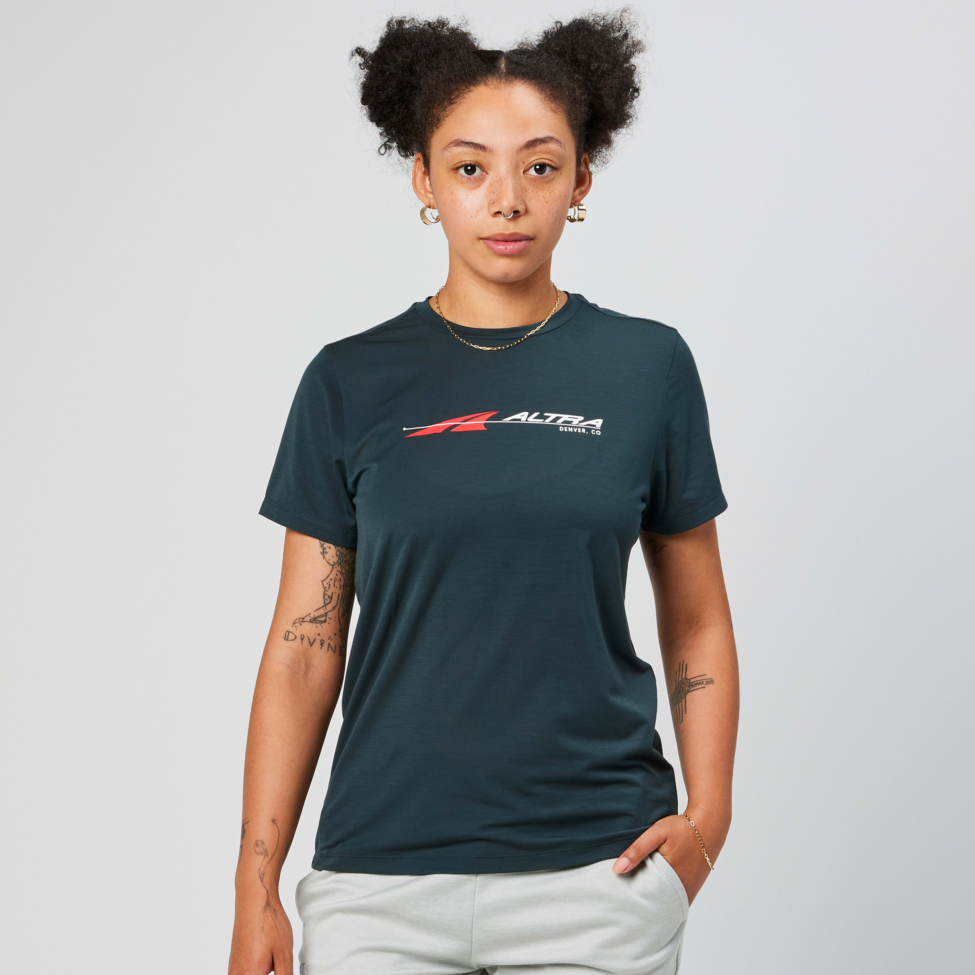  Altra Running Women's Everyday Performance Short Sleeve T-Shirt in Black, Size: Large - $40.00 at Altra Running