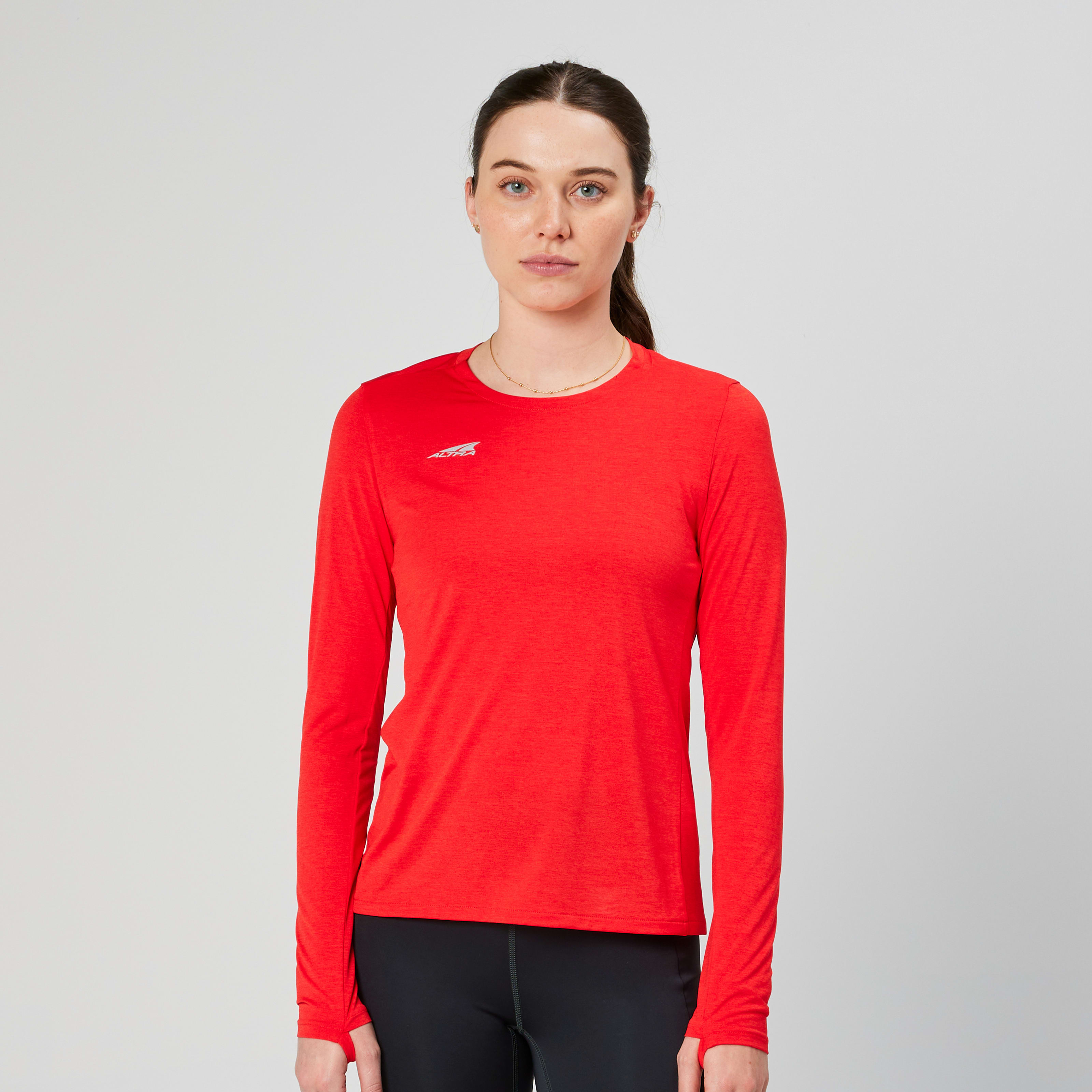 Altra Running Women's Core Long Sleeve T-Shirt in Red, Size: Medium