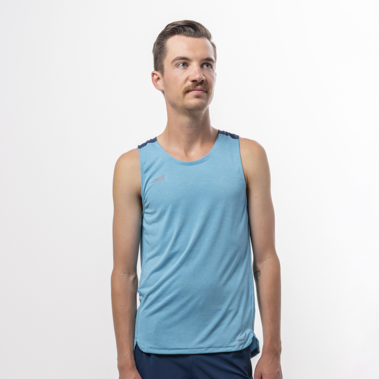 Altra Running Men s Vanish Tank Top in Blue Size Small